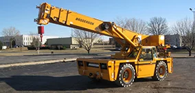 Broderson IC-250 carry deck crane set up for heavier picks and controlled placement.