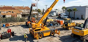 IC-280 Carry Deck Crane on outriggers, ready for demanding industrial and construction lifts.