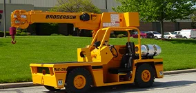 A Broderson IC-35 carry deck crane set up for controlled