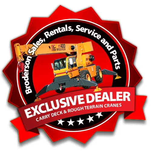 Broderson exclusive dealer badge for carry deck cranes and rough terrain cranes