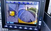 Maeda CC1908S-1 crawler crane onboard monitor showing camera and operational controls