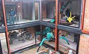 Maeda MC285C compact spider crane working inside a confined indoor space