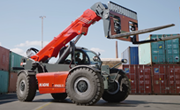 Magni HTH telehandler rotating with load in industrial yard