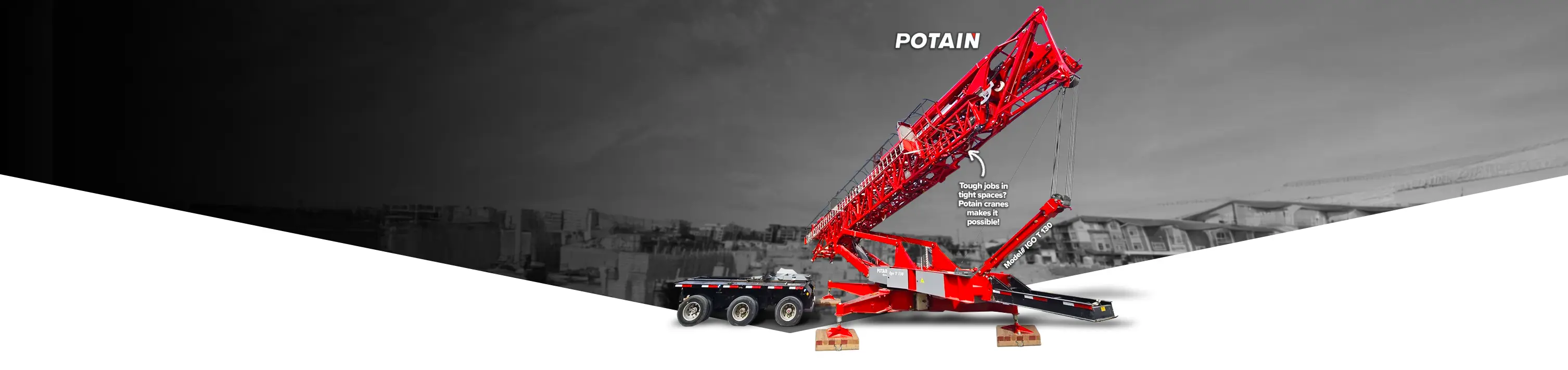 Self Erecting Cranes From Potain banner at Cropac