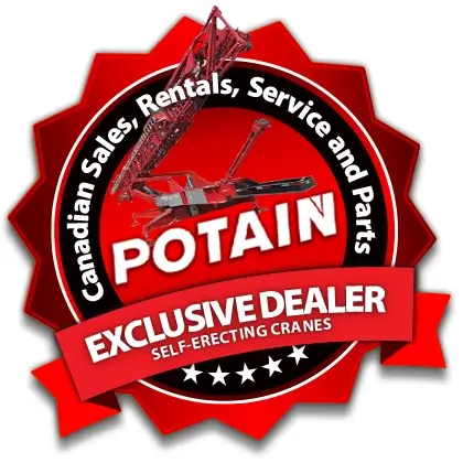 Potain exclusive self erecting crane dealer badge