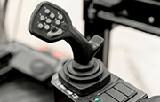 Taylor XH650L Heavy Duty Forklift Joystick controller operating on jobsite