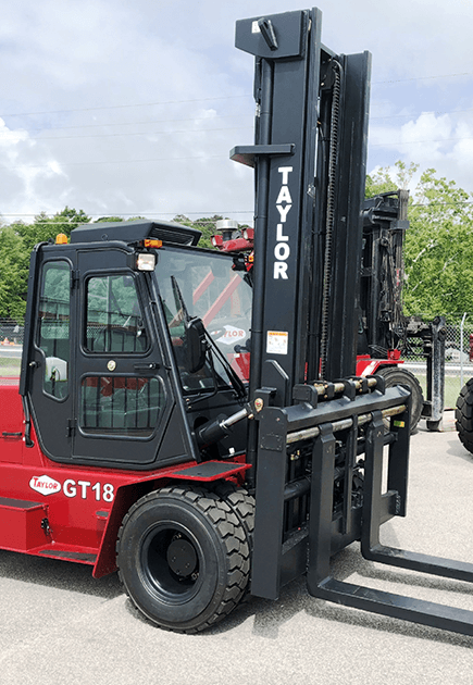 Taylor GT180 forklift operating in job site