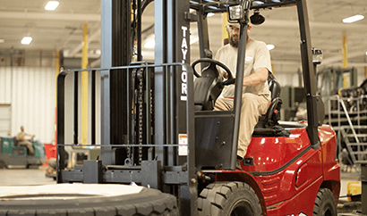 A Forklift Driver operating the Taylor GT50