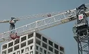 Terex Flat Top Tower Crane operating on jobsite