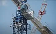 Terex Flat Top Tower Crane operating on jobsite