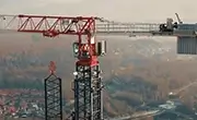 Terex Flat Top Tower Crane operating on jobsite