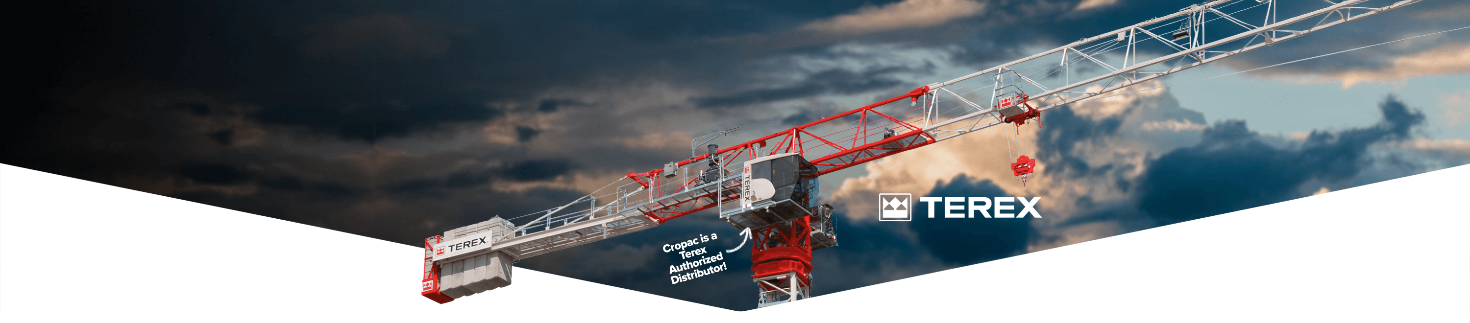 Terex Tower Cranes for sale banner at Cropac 