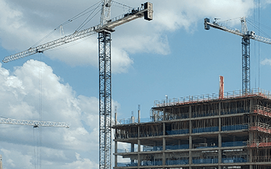 Terex Flat Top Tower Crane operating on jobsite