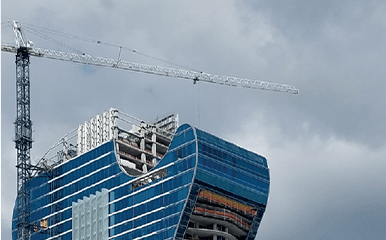 Terex Flat Top Tower Crane operating on jobsite