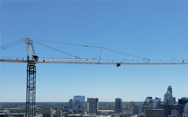Terex Flat Top Tower Crane operating on jobsite