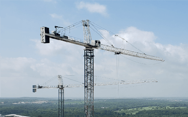 Terex Flat Top Tower Crane operating on jobsite