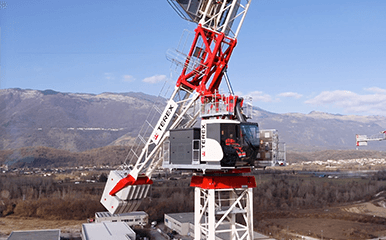 Terex Luffing Jib Tower Crane operating on jobsite