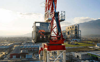 Terex Luffing Jib Tower Crane operating on jobsite