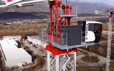 Terex Luffing Jib Tower Crane operating on jobsite
