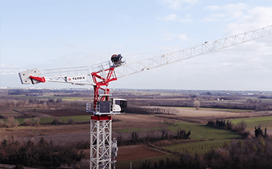 Terex Luffing Jib Tower Crane operating on jobsite